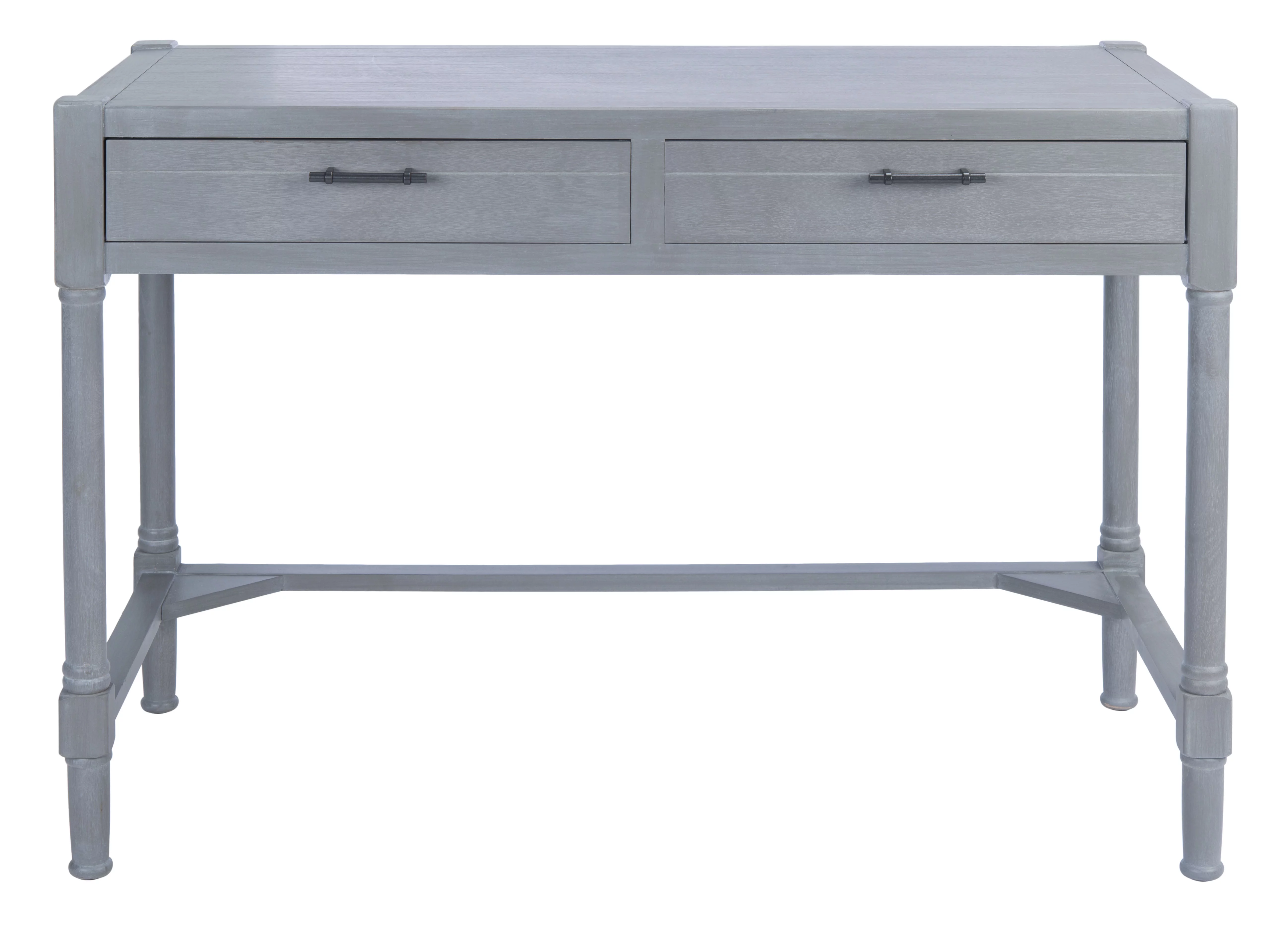 SAFAVIEH Filbert Solid Retro 2-Drawer Writing Desk, White Washed Grey