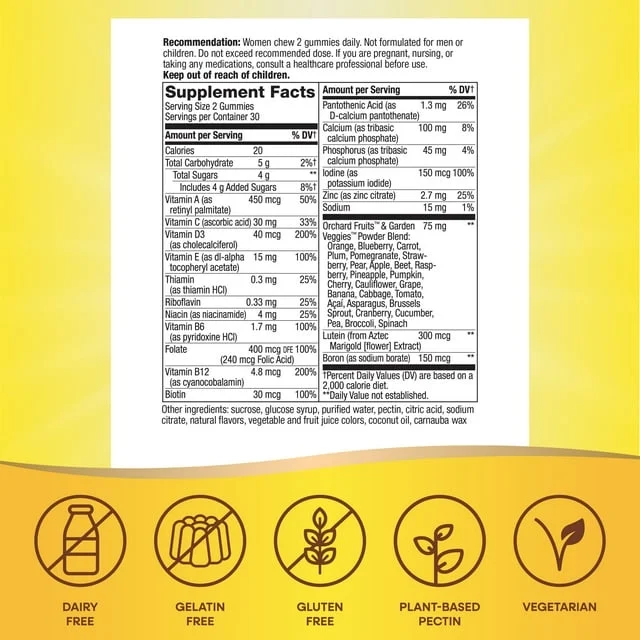 Nature's Way Alive Women's 50+ Gummy Vitamins Fruit Flavors 60 Each (Pack of 6)