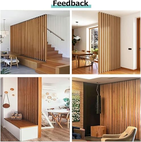 Room Divider Wood Grain Screen Partition Post Aluminum Alloy, Floor to Ceiling Wall Separator with All Accessories, Decorating Bed Entrance Office