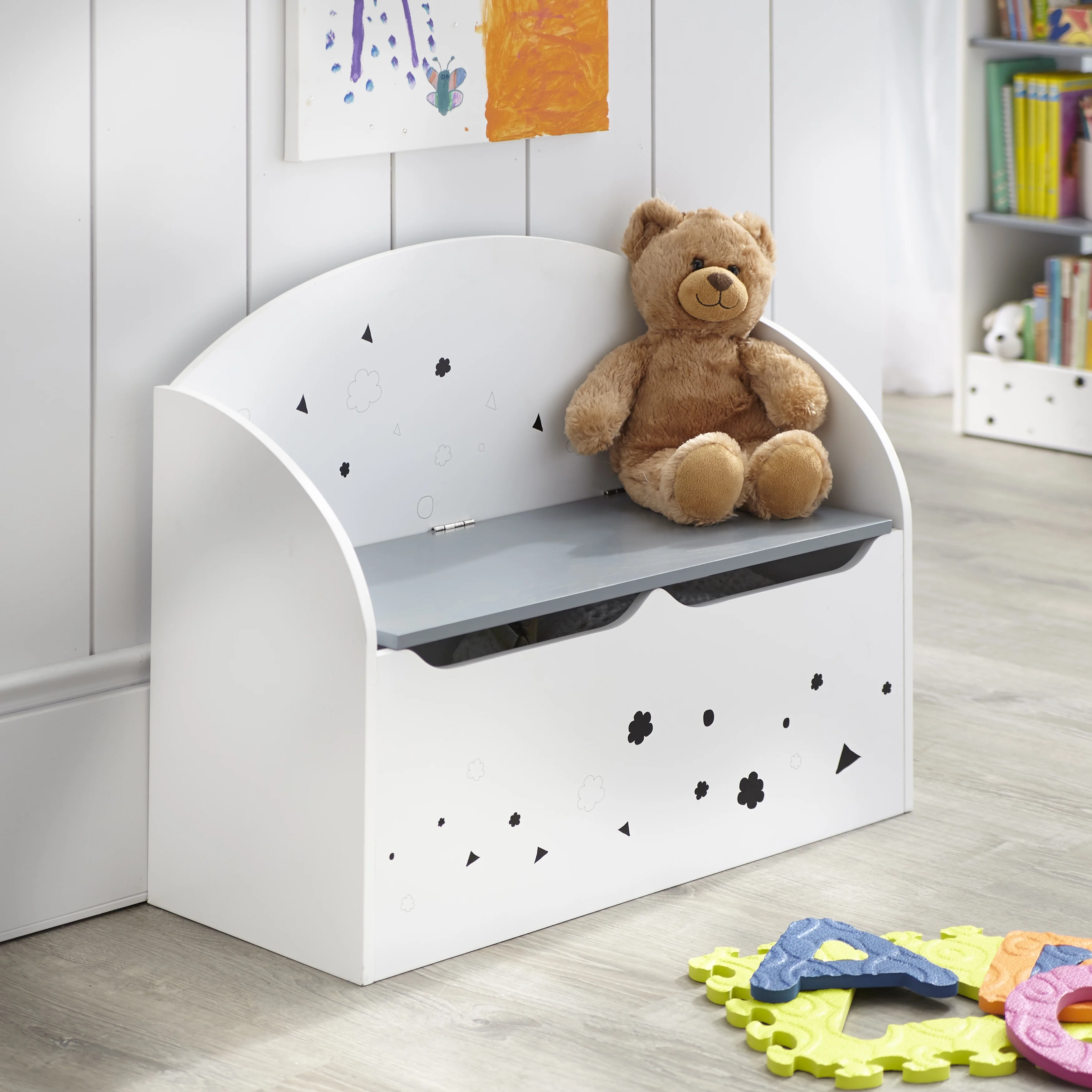 Talori Toy Box - White/Gray