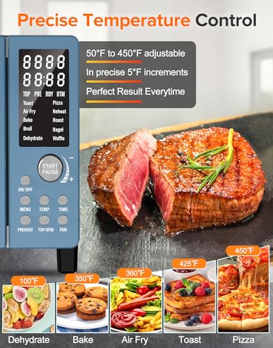 Nuwave Bravo Pro Smart 21QT Toaster Oven Air Fryer Combo, Convection Oven Countertop, 10 functions all in 1, with even & quick crisp technology, 50-450°F, 1800W, Stainless Steel