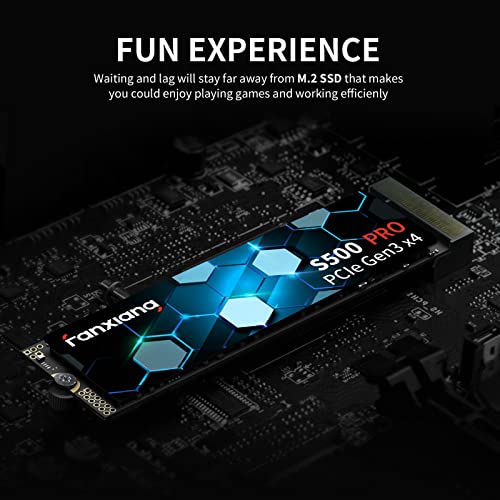 S500 Pro 512GB NVMe SSD M.2 PCIe Gen3x4 2280 Internal Solid State Drive, SLC Cache 3D NAND TLC, Up to 3200MB/s, Compatible with Laptop and PC Desktops(Black)