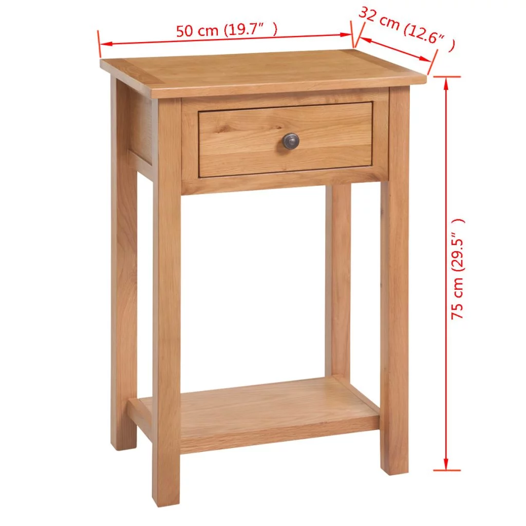 ametoys Console Table Solid Oak Wood 19.7