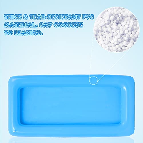 HEMOTON 2Pcs Inflatable Serving Bar, Buffet Cooler with Drain Plug - Salad Picnic Ice Food Server, Food Drink Salad Buffet Tray with 3Pcs Mesh Food Cover, BBQ Pool Party Supplies