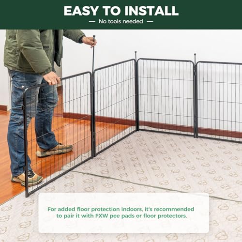 FXW Rollick Dog Playpen for Yard, RV Camping, 32 inch 16 Panels for Small and Medium Dogs│Patented