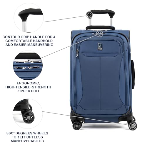 Travelpro Tourlite Softside 2-Piece Set, Expandable Luggage with 4 Spinner Wheels, Lightweight Suitcase, 21