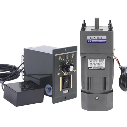 110V 120W AC Gear Motor Electric Single - Phase Gear Motor 0-45RPM/MIN Electric Motor Variable Speed Adjustable Controller Governor Geared Motor, Reduction Ratio: 1:30