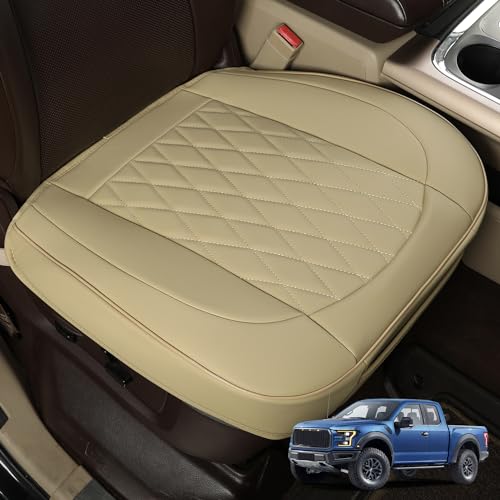 GIANT PANDA 2pcs Front Car Seat Covers Bottom Seat Covers, PU Leather Driver Car Seat Protectors Fits 95% of Vehicles, Wrapping Around The Bottom (Black)