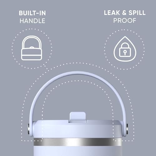 Hydrapeak Nomad 24 oz Tumbler with Handle and Straw Lid, Leakproof, Double Insulated, 24oz Cup Stainless Steel (Blush)