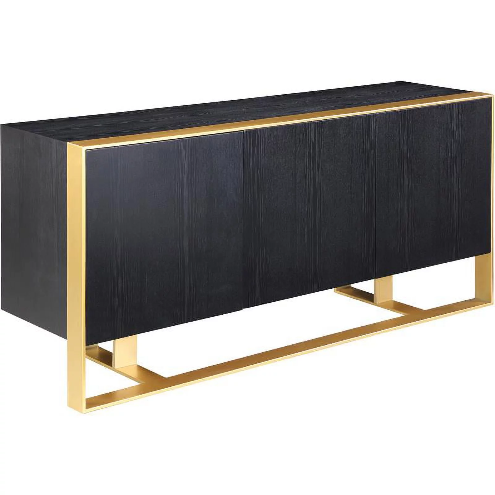 Meridian Furniture Sherwood Oak Wood Veneer Sideboard and Buffet in Black