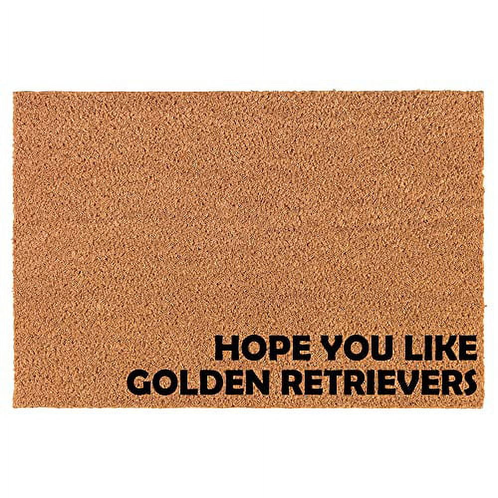 Welcome Doormat Natural Coco Coir Door Mat Hope You Like Golden Retrievers Corner Funny (30