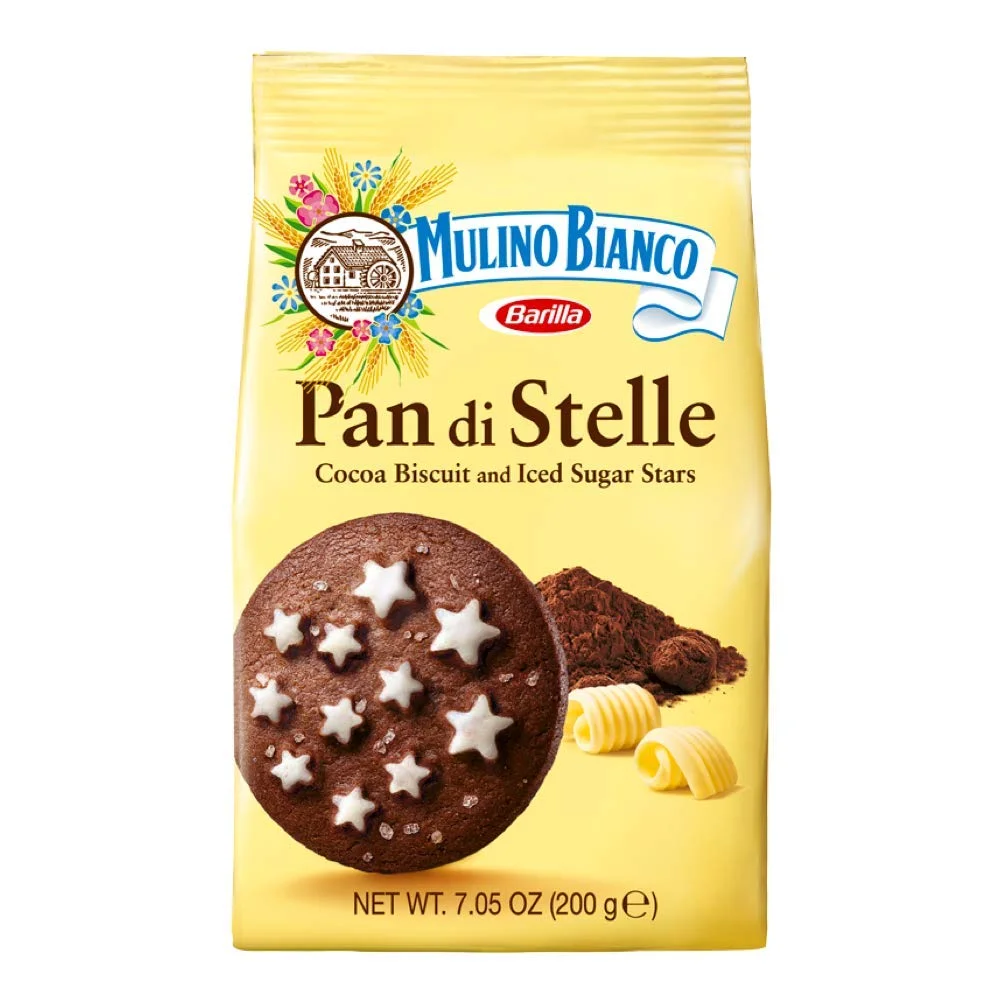 Mulino Bianco Pan di Stelle Bulk Offer: Authentic Italian Chocolate Star Cookies - 4x3-pack (12x7.05oz (200g)) Pan Di Stelle 7.05 Ounce (Pack of 3)