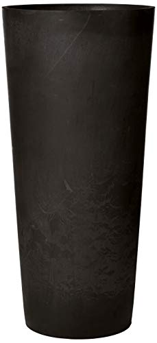 Arcadia Garden Products PSW S32BK Contempo Tall Round Planter, 13 by 13 by 28-Inch, Black