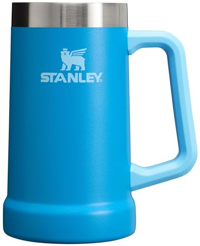 Stanley Stay-Chill Beer Stein 24 oz | Heavy Duty Big Grip Handle | Beer Tumbler Drink Cup, Holds 2 Cans | Insulated Stainless Steel Party Mug | BPA-Free | Azure