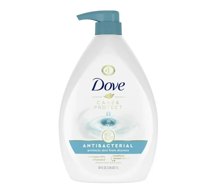 Dove Care & Protect Antibacterial Liquid Body Wash; 34 oz