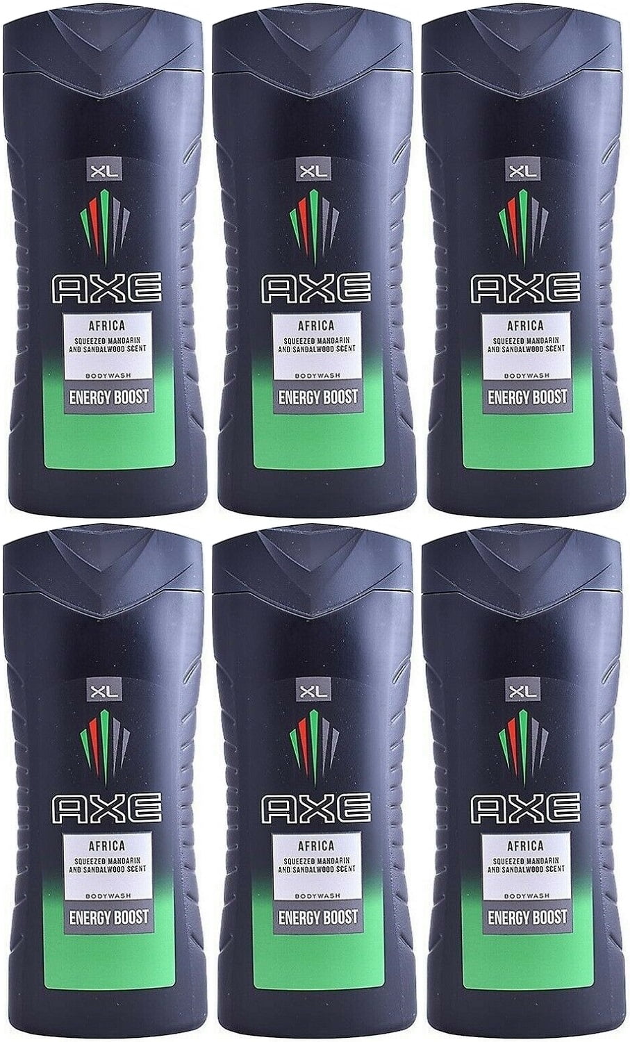 Axe Africa Body Wash, Squeezed Mandarin & Sandalwood Scent, Energy Boost, 400 Ml / 13.5 Ounce (Pack of 6)