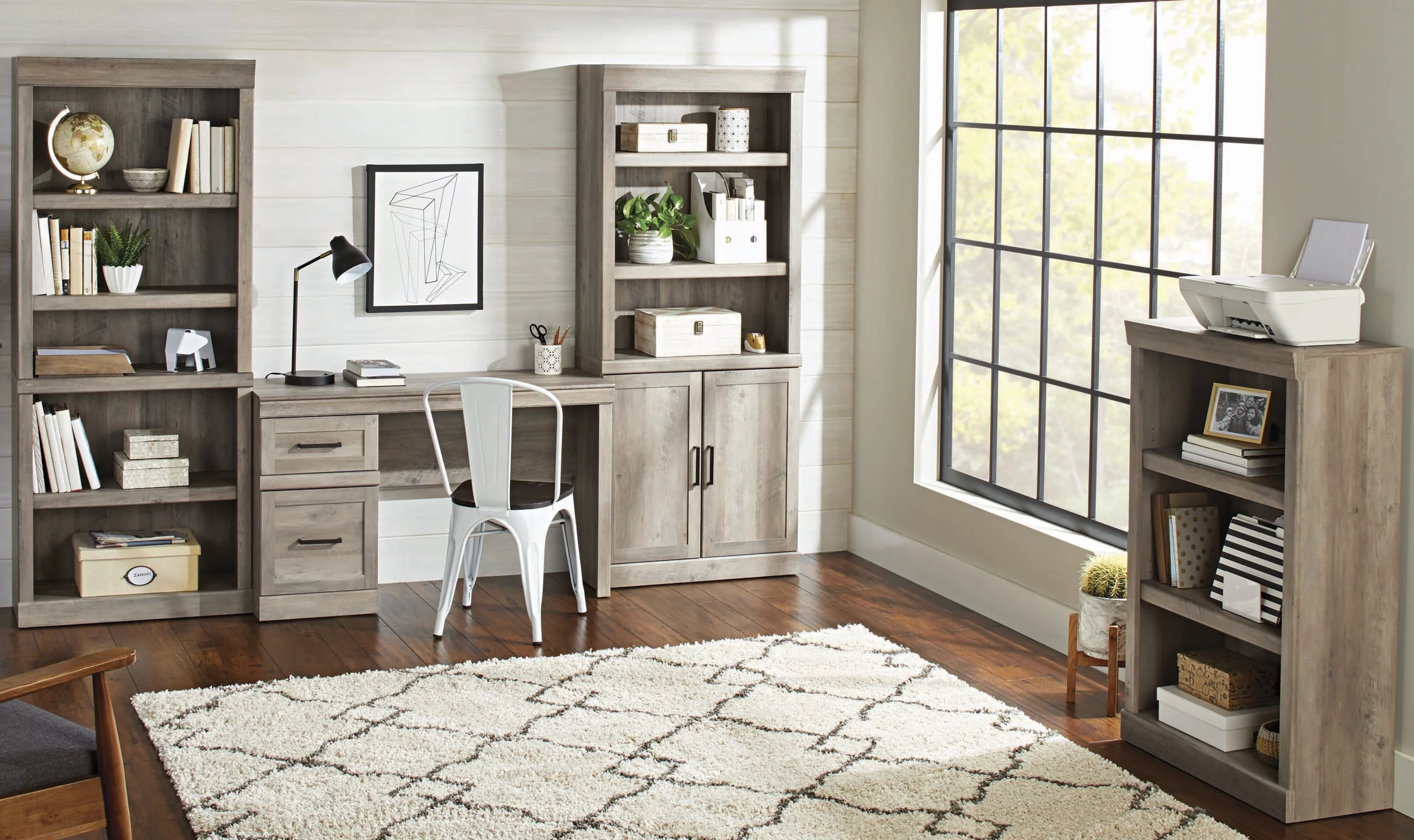 Better Homes & Gardens Glendale 5 Shelf Bookcase, Rustic Gray Finish