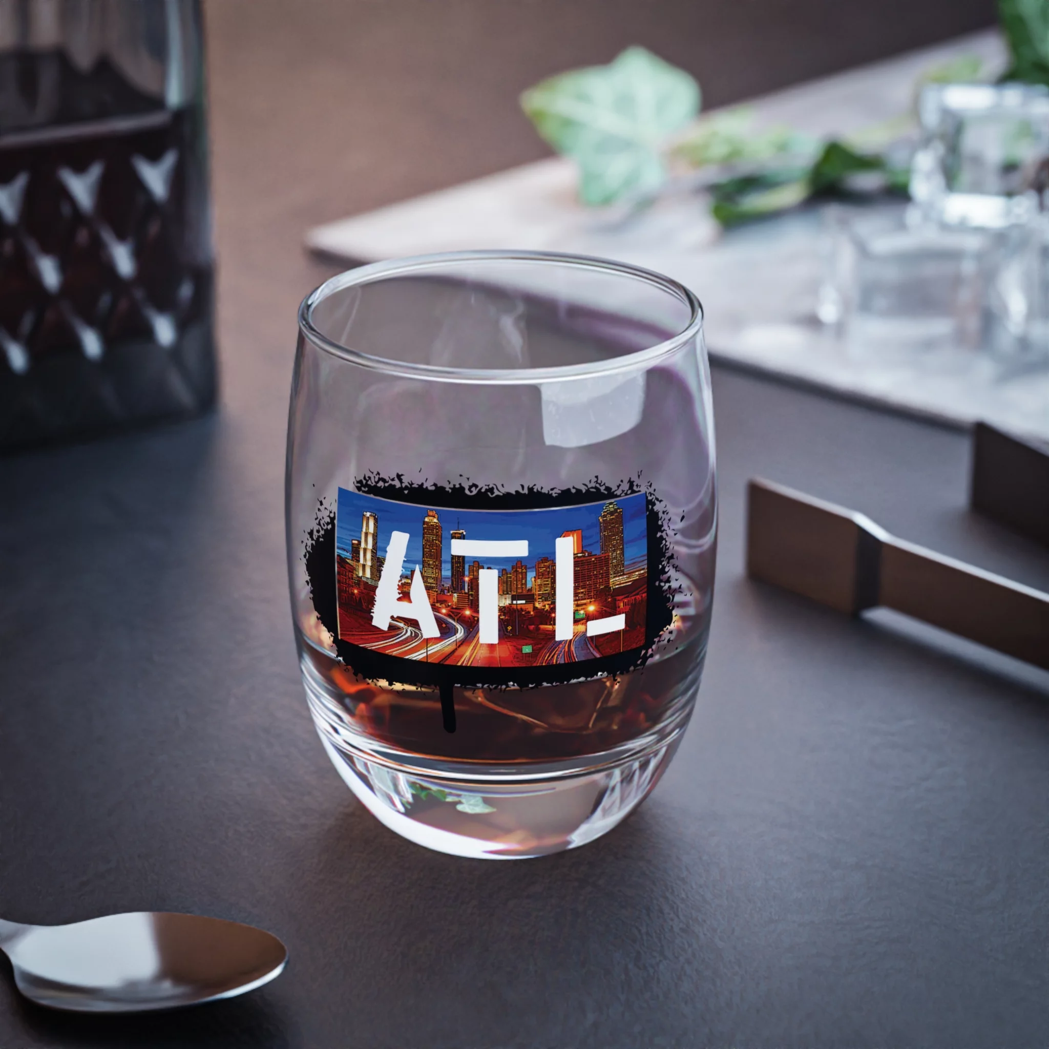 Atlanta, ATL Whiskey Glass, bar glass, glass, home gifts, kitchen