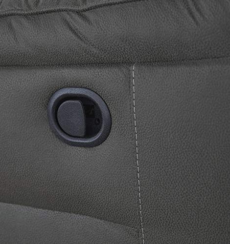 Signature Design by Ashley Jesolo Modern Faux Leather Manual Pull Tab Double Reclining Sofa, Dark Brown