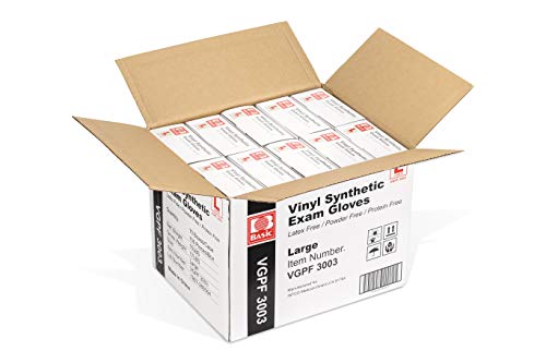 Basic Diagnostic VGPF3004 Clear Vinyl Exam Gloves, Latex-Free & Powder-Free, Extra-Large, Pack of 1000