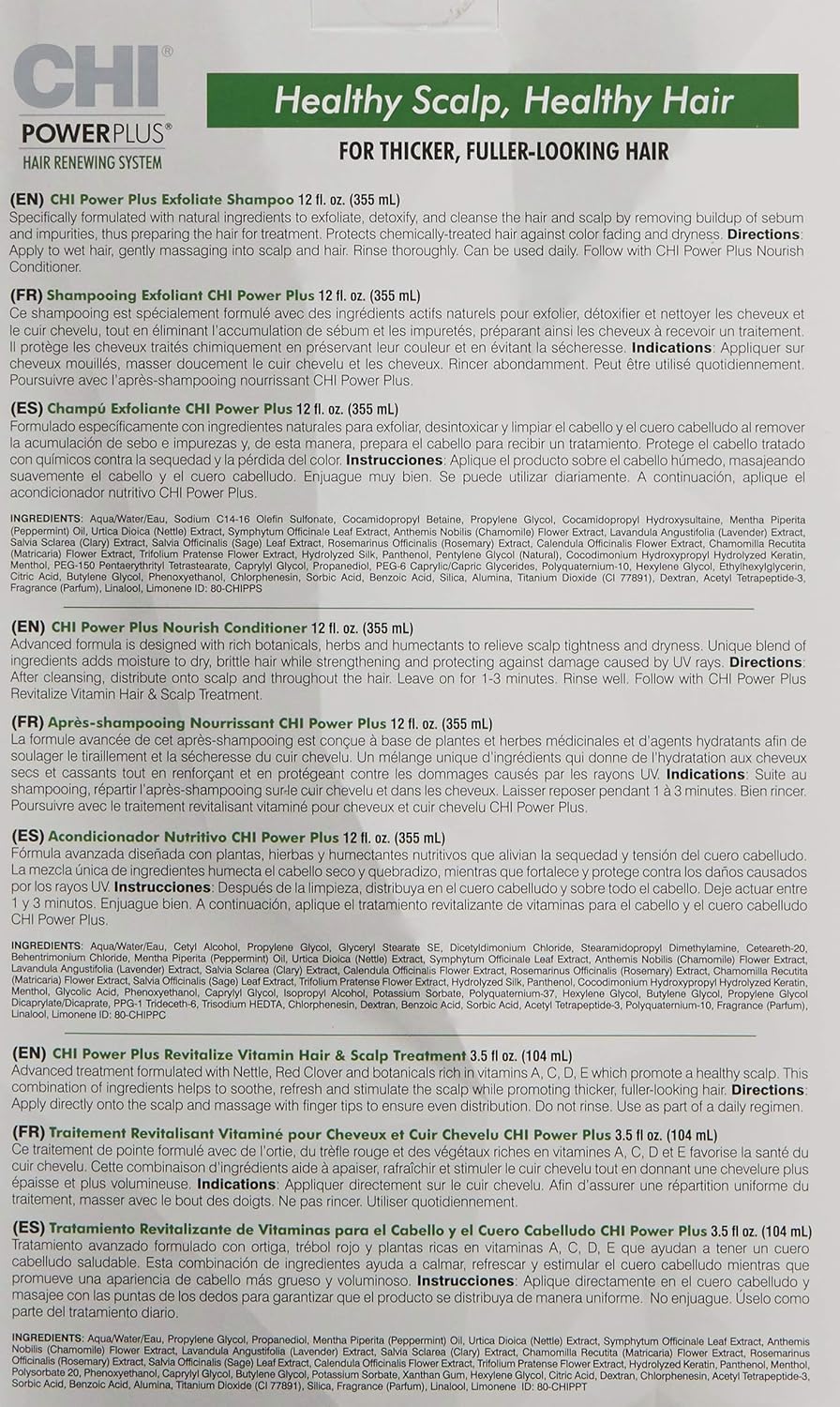 CHI Powerplus Starter Kit with Shampoo, Conditioner and Scalp Treatment