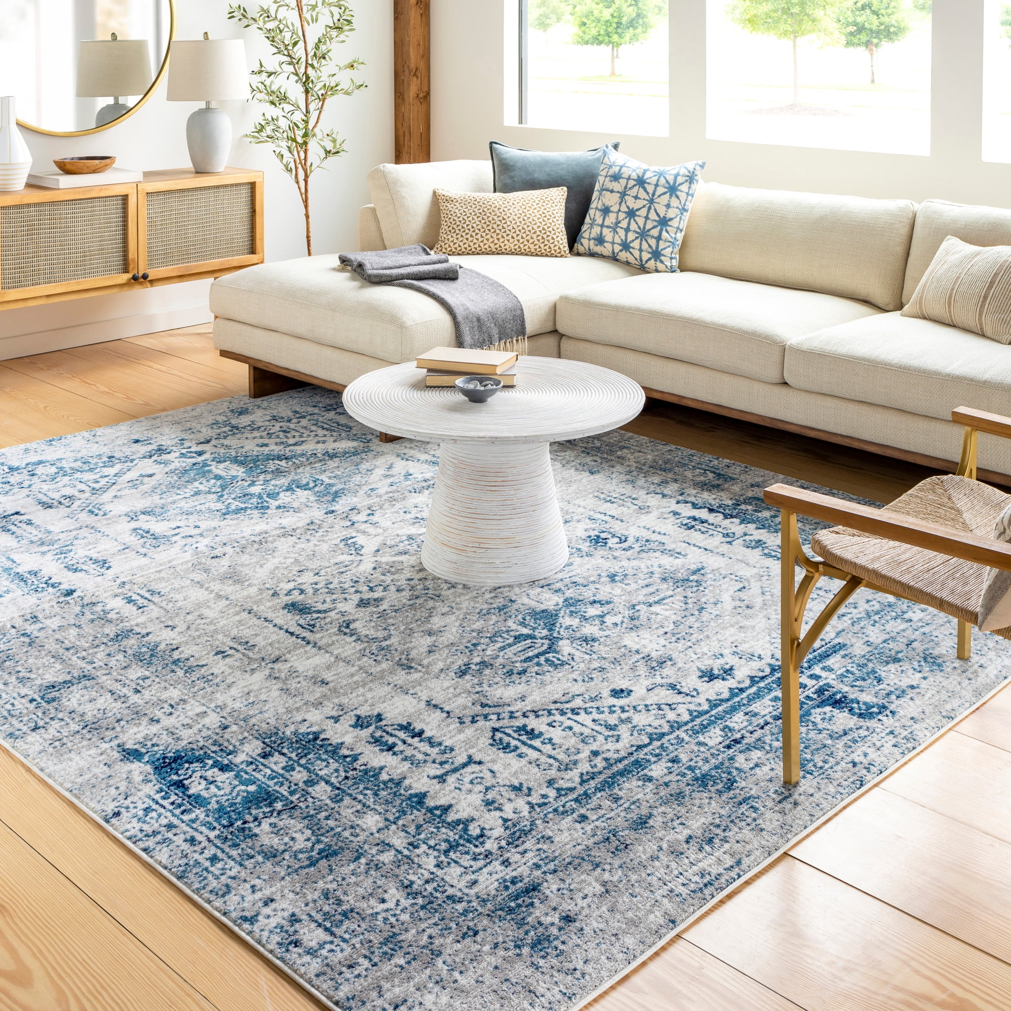 Artistic Weavers Monte Carlo Medallion Area Rug, Blue/White, 7'10