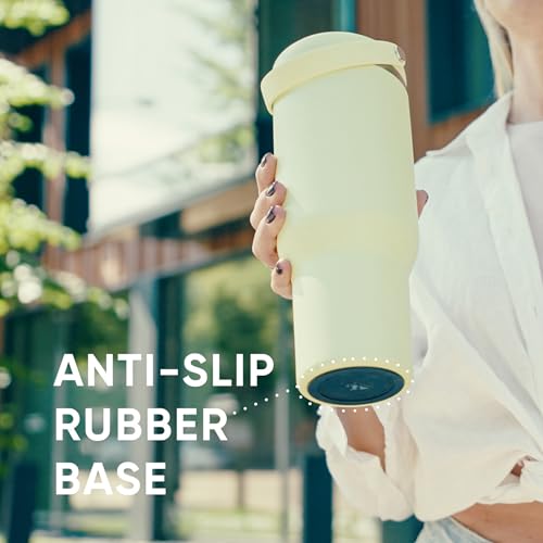 Hydrapeak Nomad 24 oz Tumbler with Handle and Straw Lid, Leakproof, Double Insulated, 24oz Cup Stainless Steel (Blush)