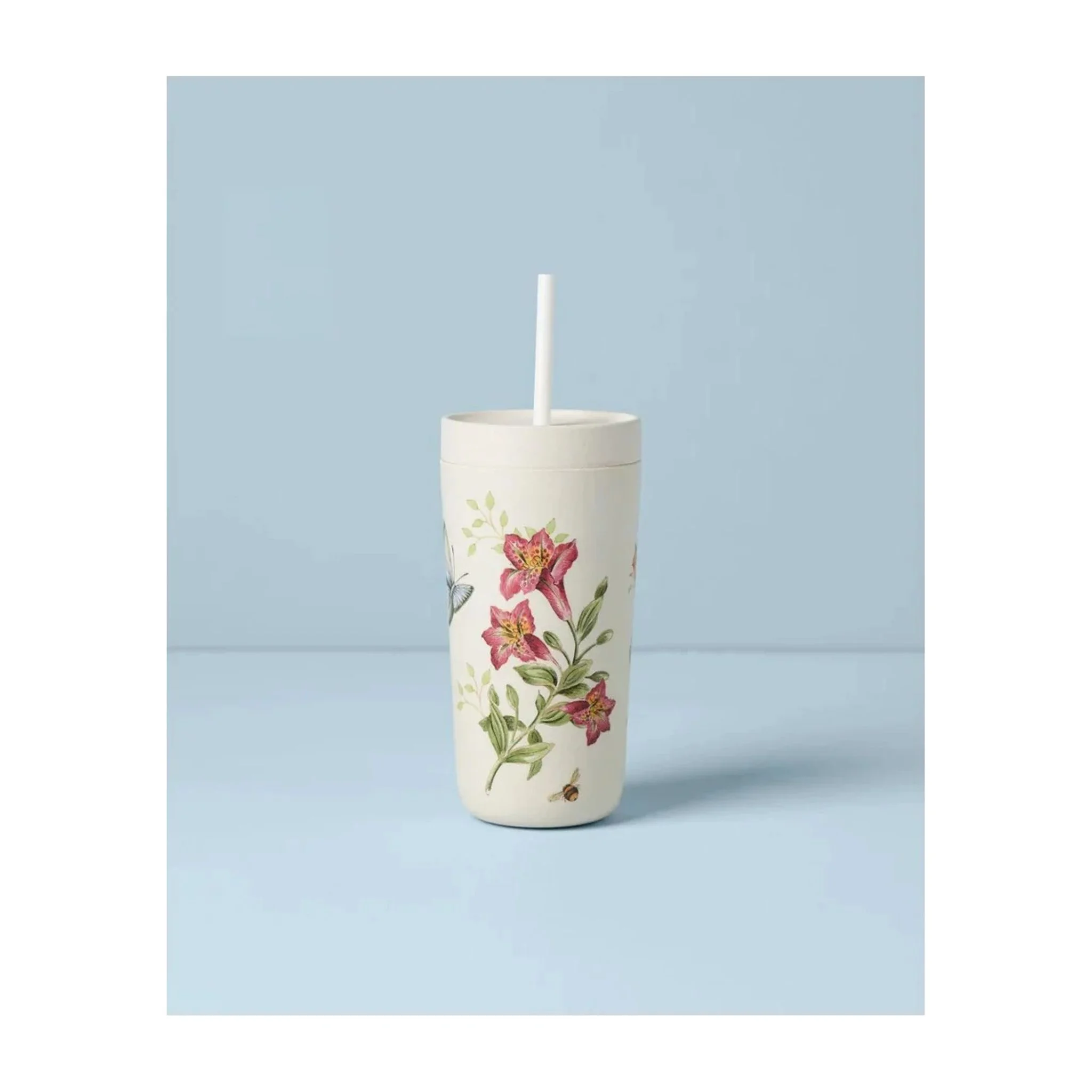 Lenox Butterfly Meadow Bamboo Tumbler With Straw