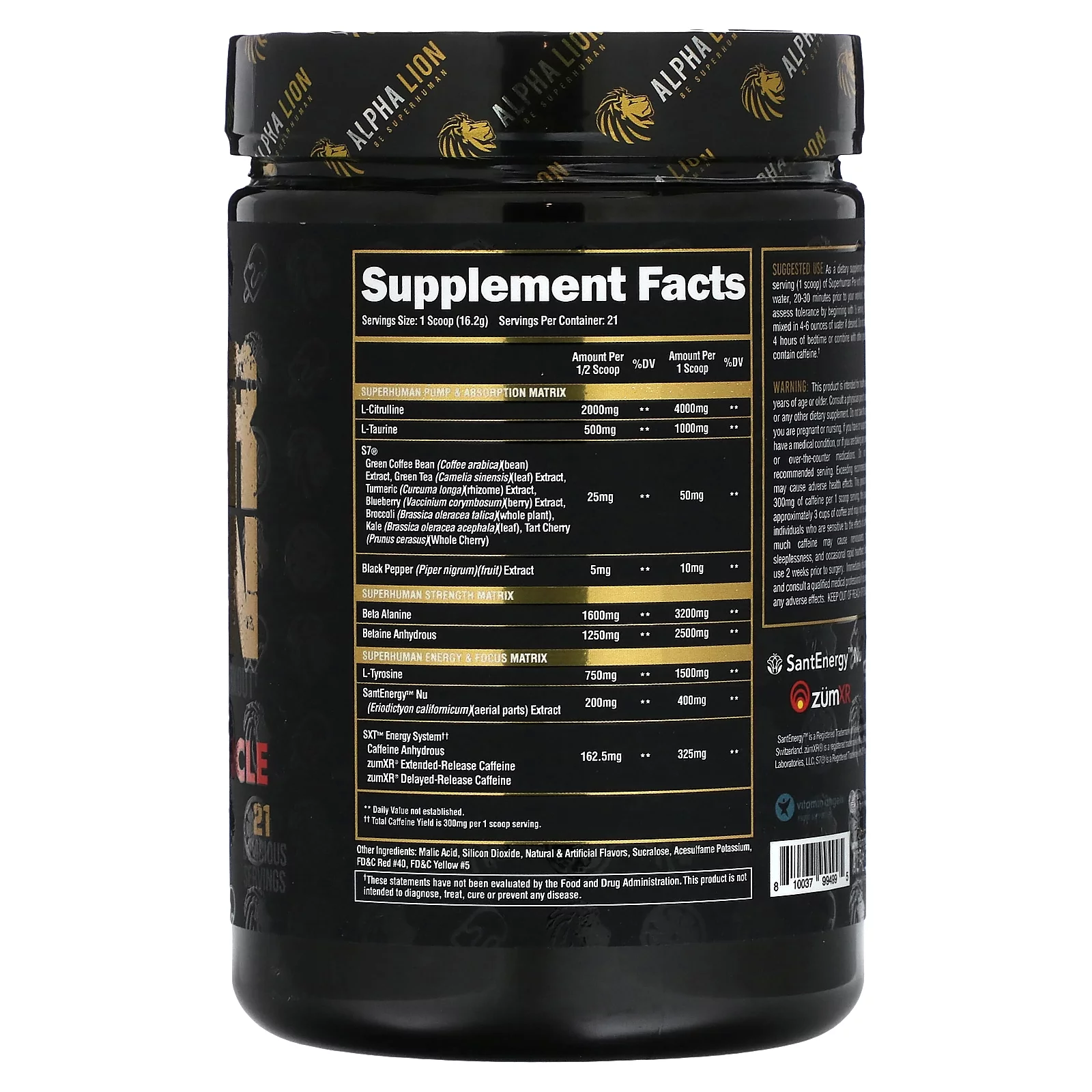 Alpha Lion Superhuman Pre Workout (Award Nutrition Brand) Orange Gainsicle (21 servings) *EN