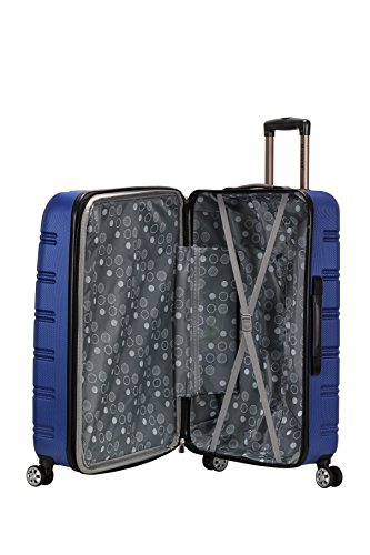 Rockland Melbourne Hardside Expandable Luggage with Spinner Wheels, Blue, Checked Large 28