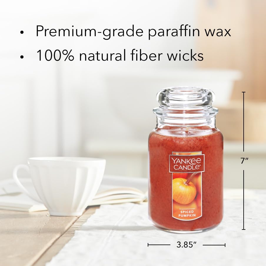 Yankee Candle Sugared Cinnamon Apple, Scented Candle, 22oz Large Jar with up to 150 Hour Burn Time, Giftable