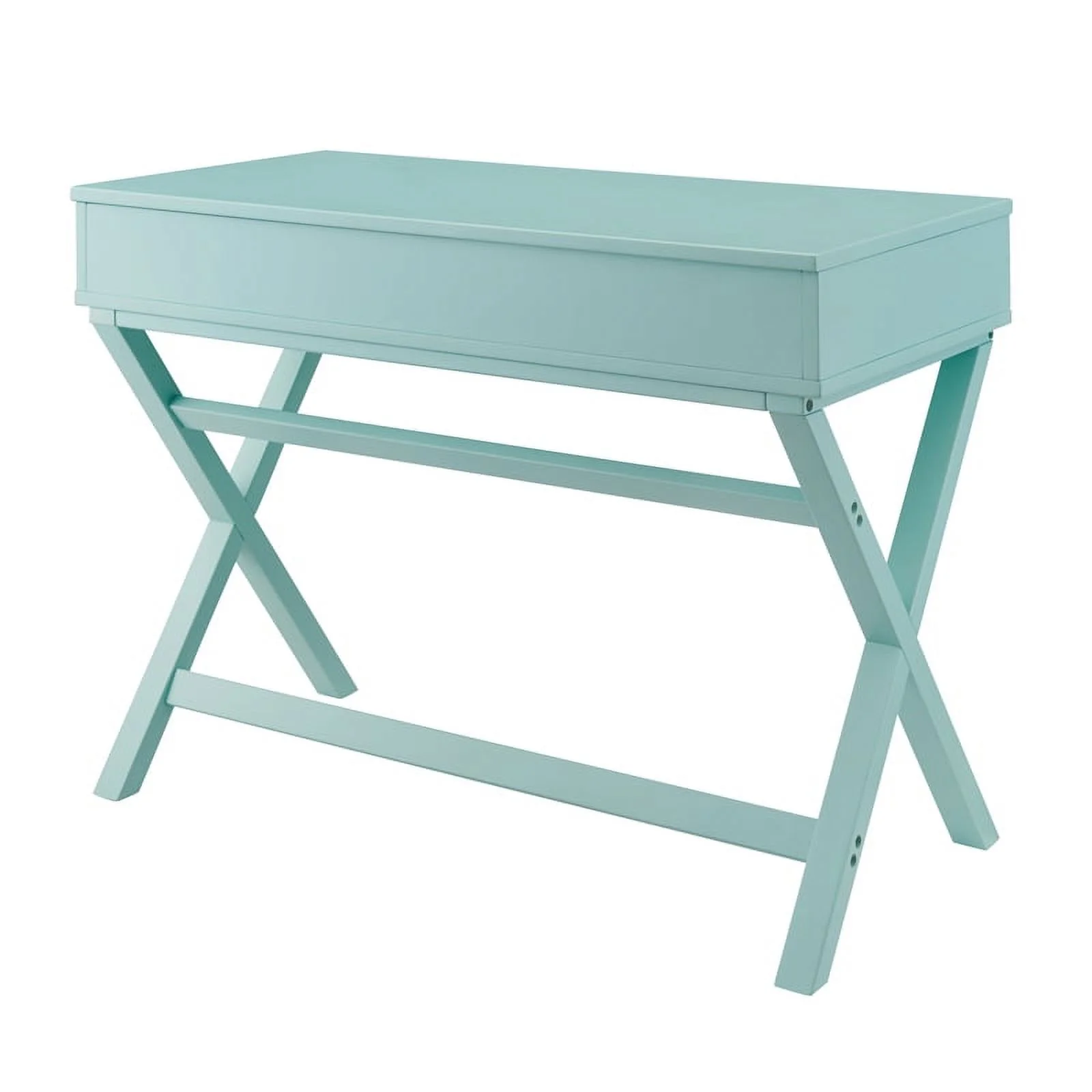 Riverbay Furniture Transitional Wood Lift Top Stand Up Desk in Turquoise Blue