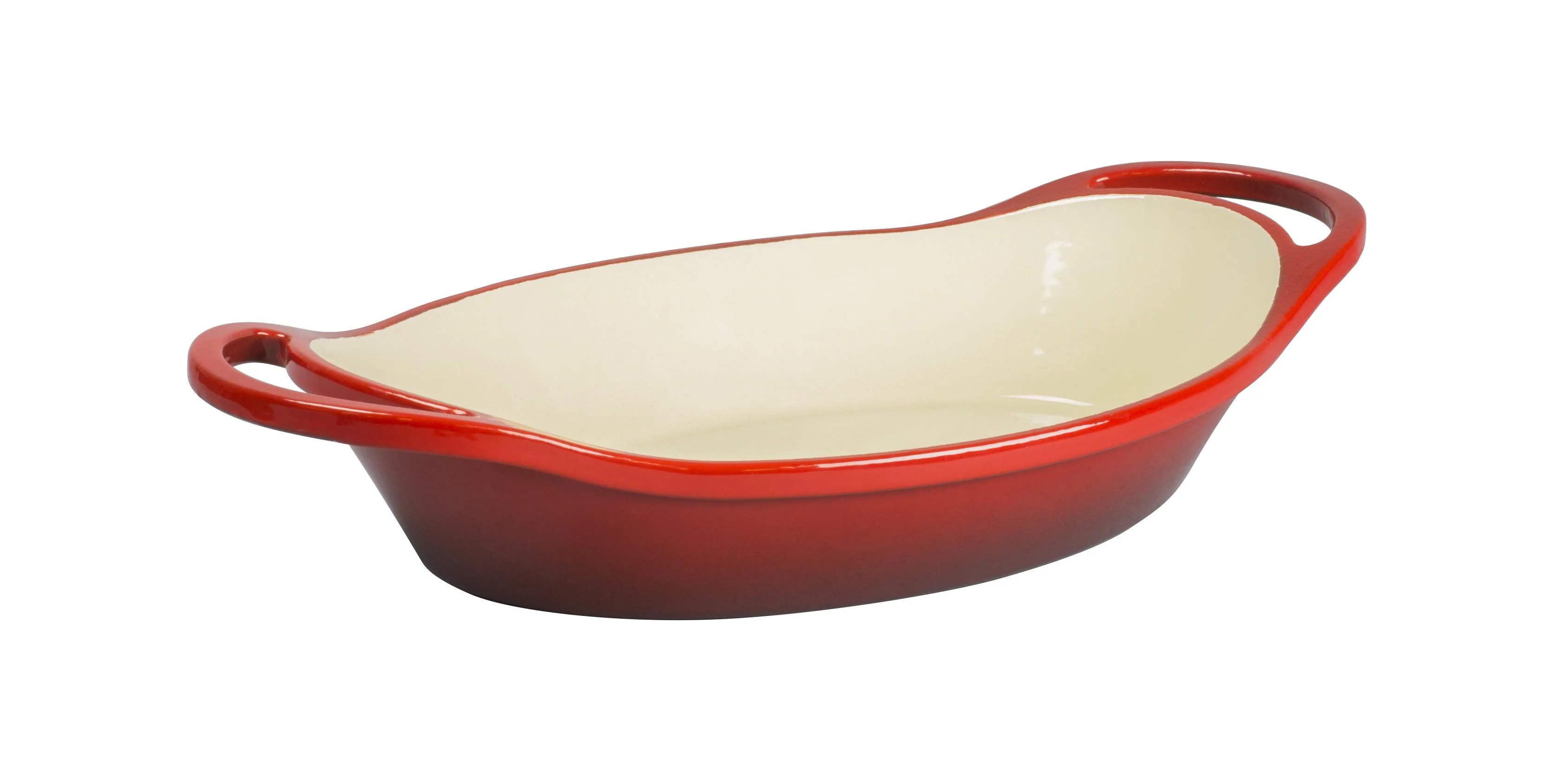 Lodge Cast Iron 2 Quart Enameled Oval Casserole Red