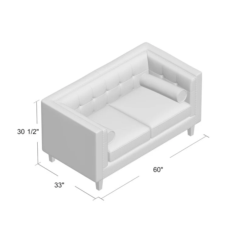 Uspridefurniture Kittleson 60'' Velvet Tuxedo Arm Loveseat -Green