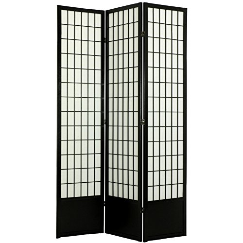 Red Lantern 7 ft. Tall Window Pane Shoji Screen-White-3 Panels Room Divider