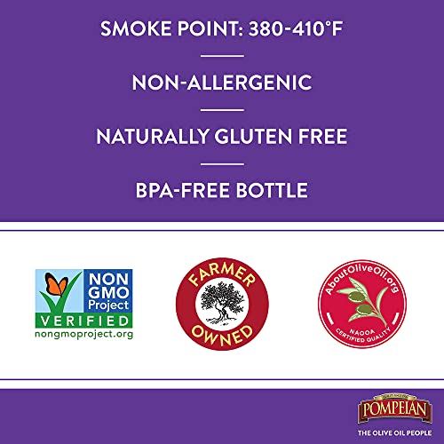 Pompeian Smooth Extra Virgin Olive Oil, Contains Polyphenols, First Cold Pressed, 101 Fl Oz