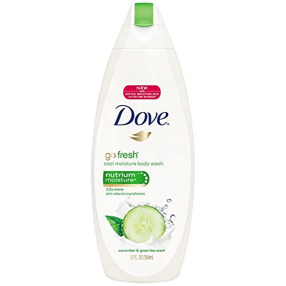 2 Pack Dove Go Fresh Cool Moisture Cucumber & Green Tea Scent Body Wash 12 Oz Ea