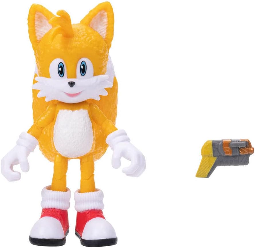 Sonic the Hedgehog 2, 4 inch Articulated Tails Action Figure with Accessory inspired by the Sonic 2 Movie