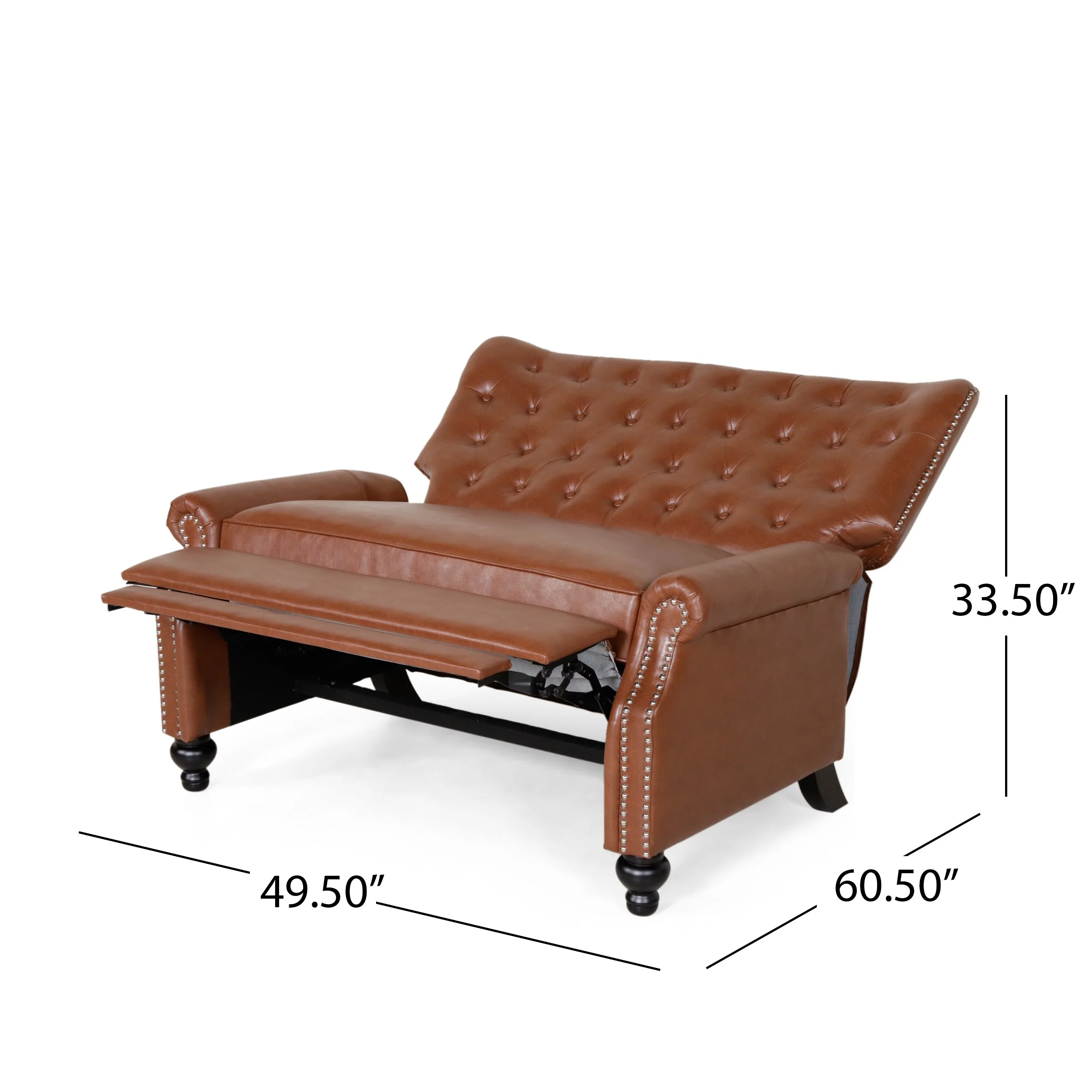 Christopher Knight Home Trillium  Faux Leather Oversized Recliner with Nailhead Trim by  Espresso/ Cognac