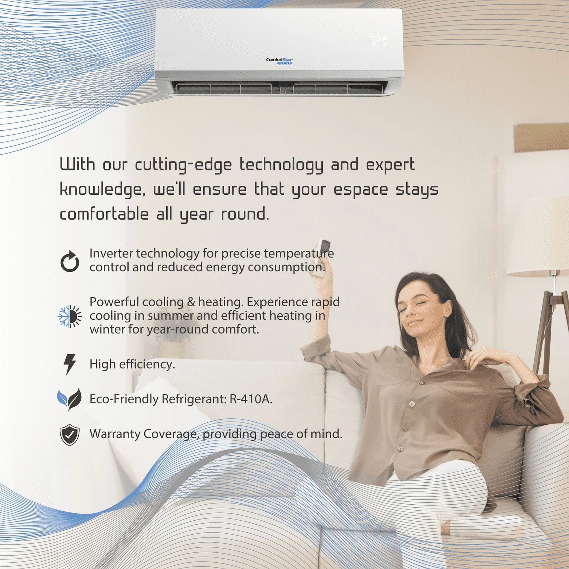 24,000 BTU 17 SEER2 Ductless Mini-Split Inverter+ Air Conditioner Heat Pump System Full Set 220V.