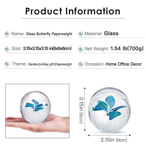 Hand Blown Underwater World of Glass,Office Paperweight Glass for Desk,Home Decor Collectible,Aquarium Decor,Office Decor Ocean Lovers