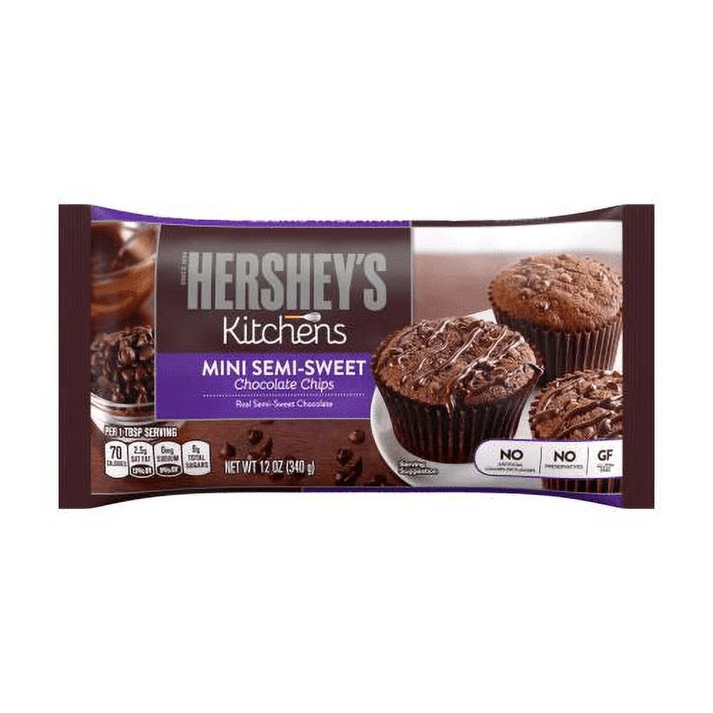 HERSHEY'S Semi-Sweet Chocolate Mini Chips, 12 Oz (Pack of 48)