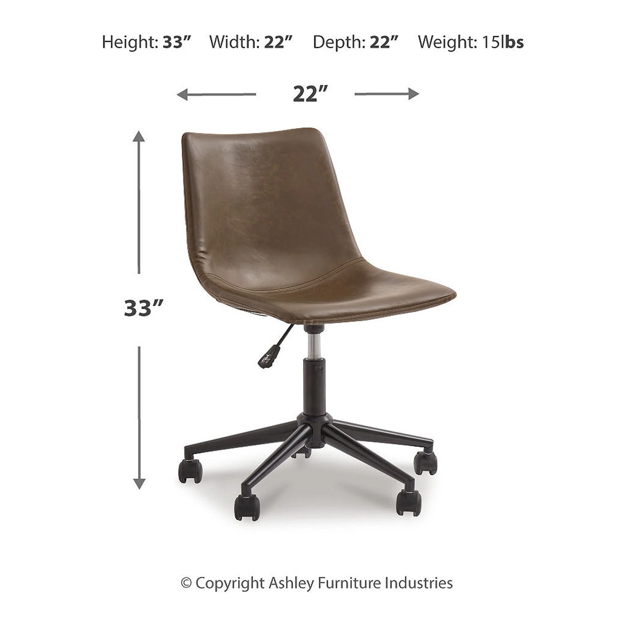 Signature Design by Ashley Casual Office Chair Program Home Office Desk Chair  Brown