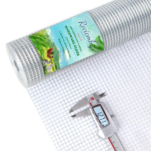 Hardware Cloth 1/2 inch 24x100 ft 19 Gauge Hot Dipped Galvanized After Welded Chicken Wire Mesh Roll,Construction Wire Mesh Fencing,Welded Wire Fence,Rabbit Wire Mesh for Cage,Snake Fence
