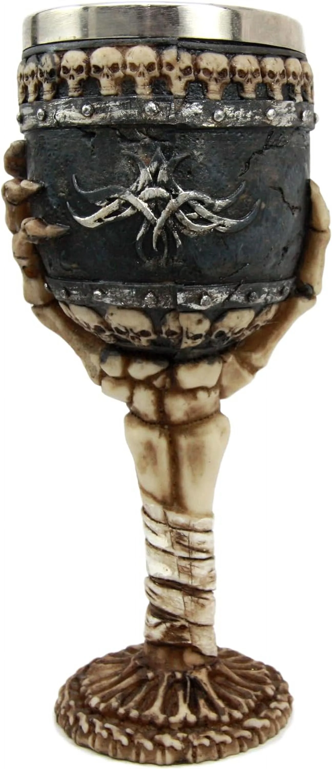 Graveyard Ossuary Skeletal Hand Grasping 6Oz Wine Chalice Goblet