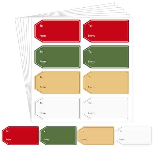 480 PCS 3 Colors Gift Tag Stickers, 1.18