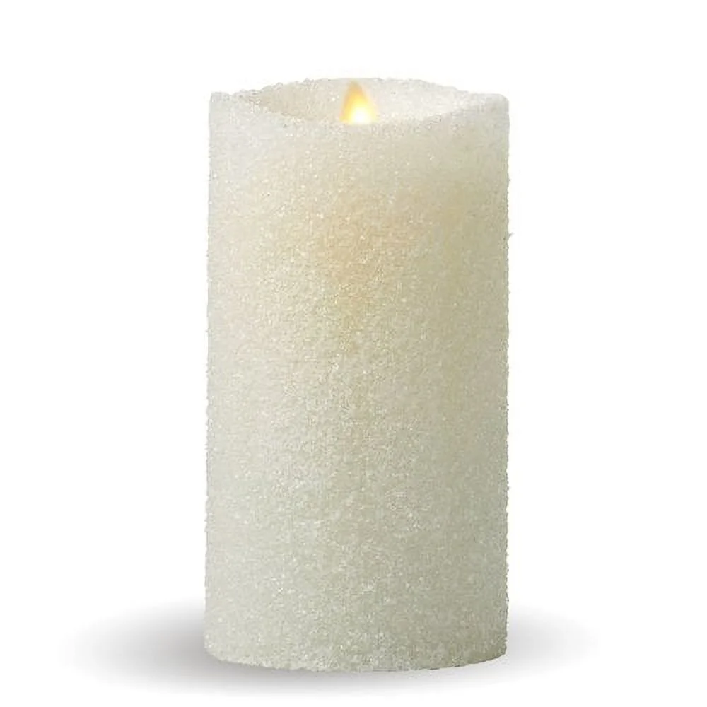 Luminara Realistic Artificial Flame Glitter Pillar Candle (3.5 x 5-inch, Blue)
