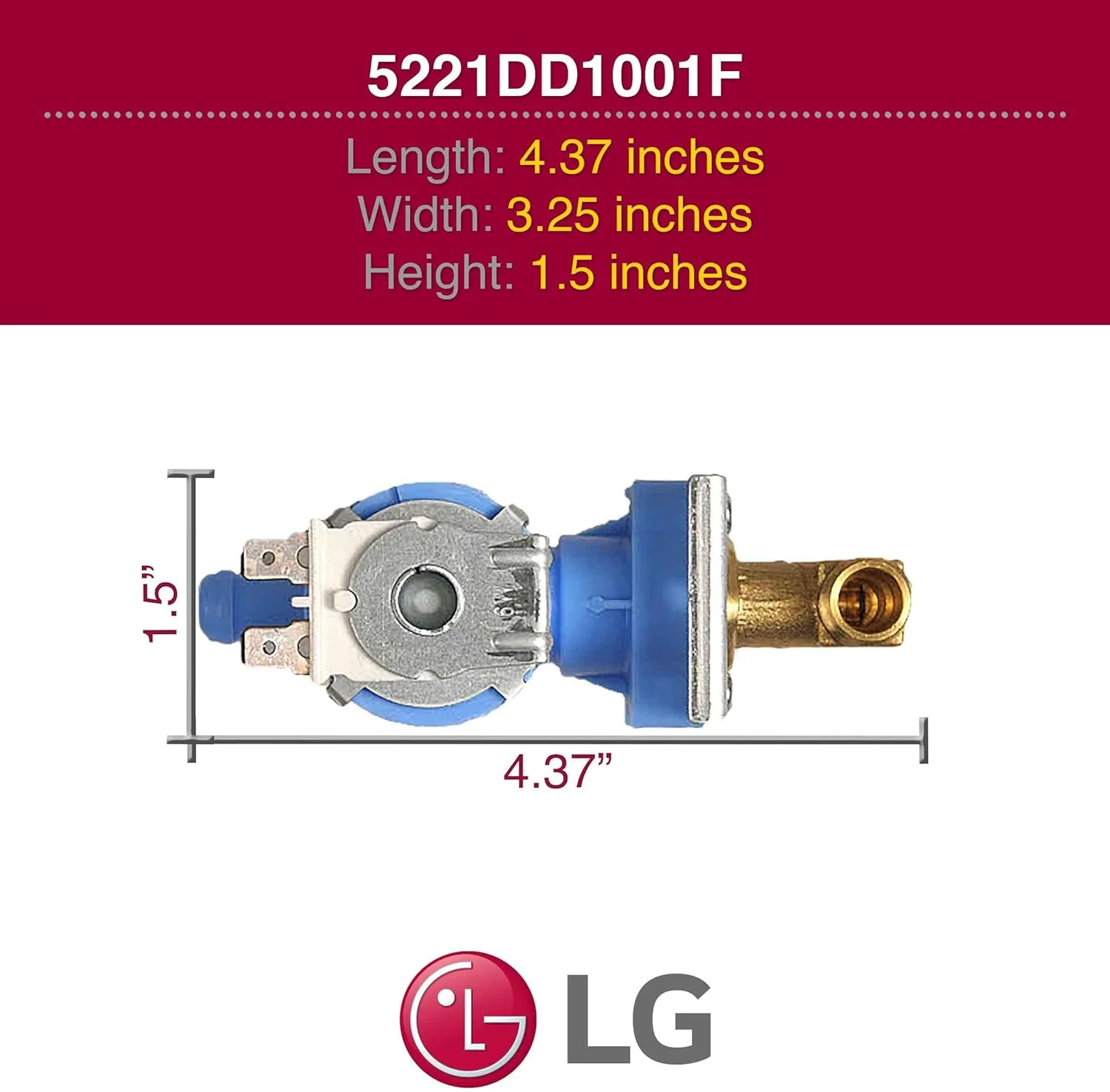 LG Dishwasher Water Inlet Valve 5221DD1001F