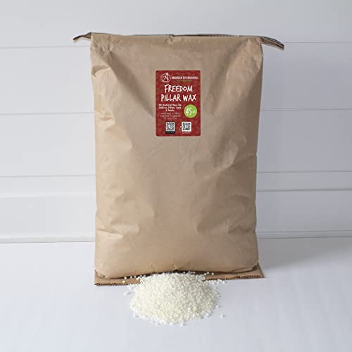 American Soy Organics- Freedom Soy Wax Beads for Pillar Candle Making – Microwavable Soy Wax Beads – Premium Soy Candle Making Supplies (5-Pound Bag)