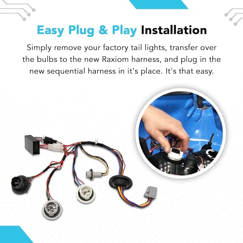 Raxiom Tail Light Sequencer Harness Kit with Tuning Plug and Play Wire Fits Mustang 1996-2004 Excluding 1999-2001 Cobra